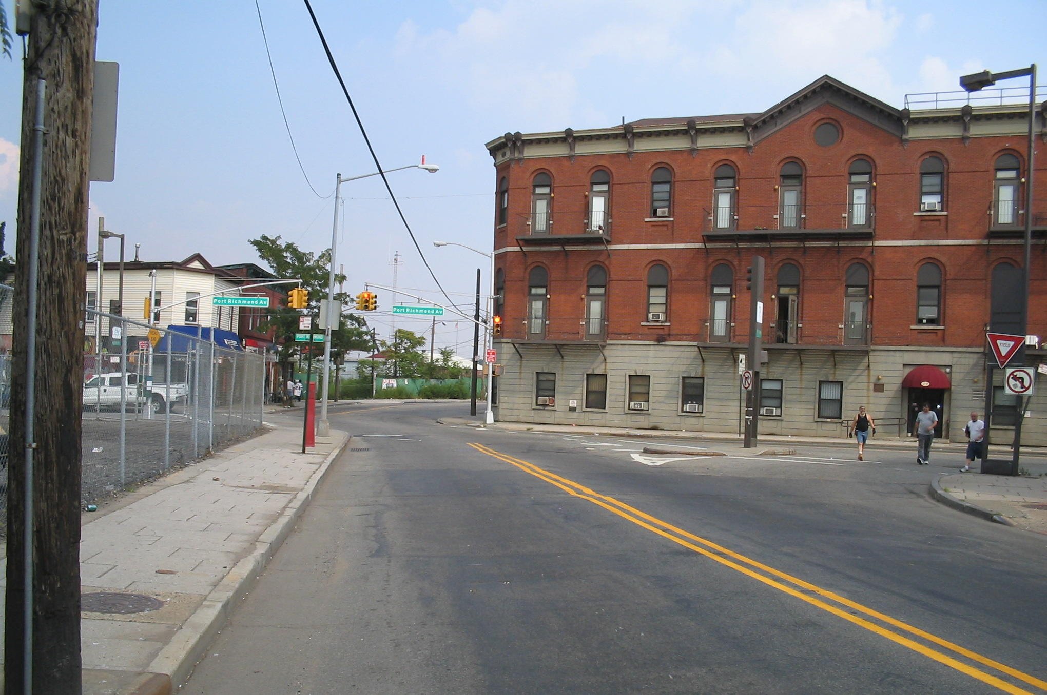 Red-brick buildings around Port Richmond's old village square on Staten Island's North Shore