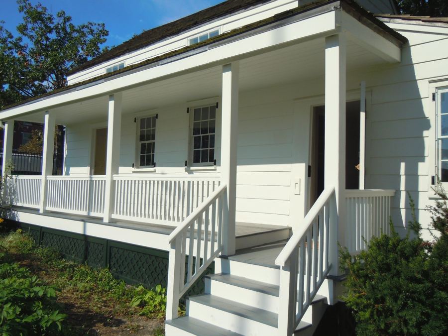 The front porch of Poe Cottage