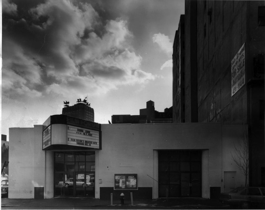 Film Forum's earlier home on Watts Street, in black and white