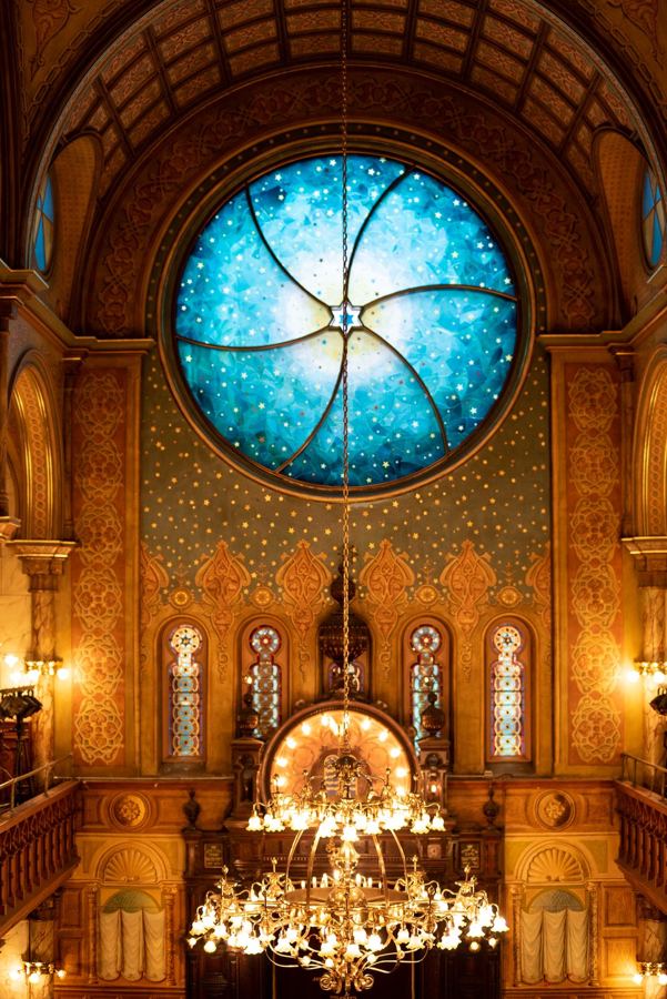 The ark and the rose window of the 1887 sanctuary at the Museum at Eldridge Street