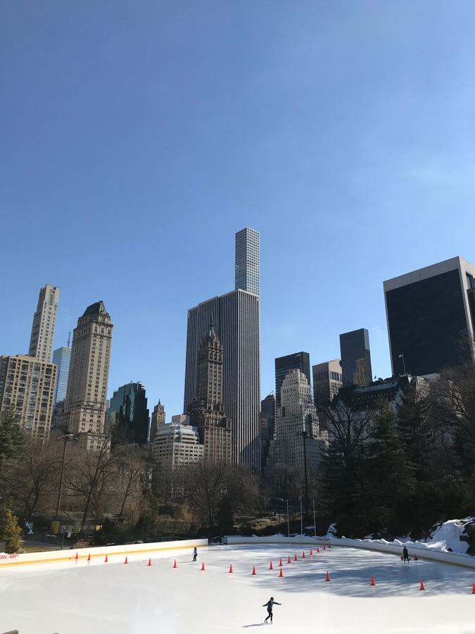 Wollman Rink and the Central Park South skyline on a winter day