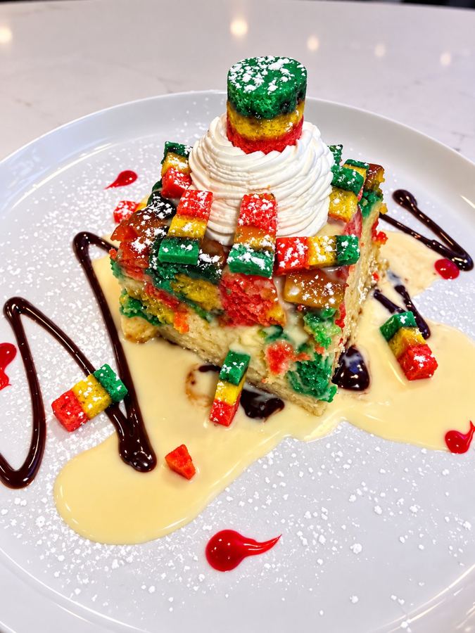 A rainbow-cookie dessert at Max's Es-Ca