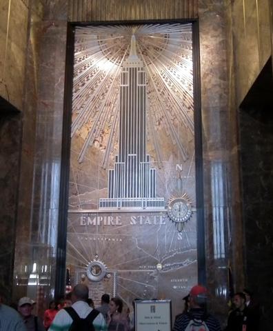 The Art Deco relief of the Empire State Building in its Fifth Avenue lobby