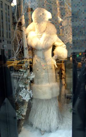 A Bergdorf Goodman holiday window on Fifth Avenue